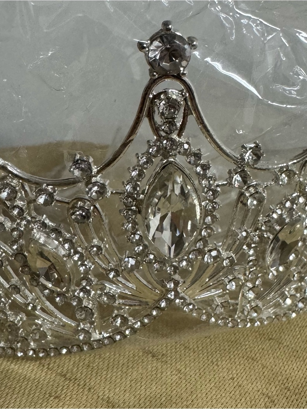 Silver Crystal Tiara Crown - Elegant Women's Accessory